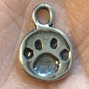 Handmade Sterling Silver Artisan Paw Charm and Set of Daisy Charms